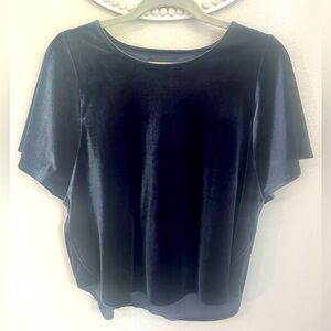 Elegant Blue Velvet Women's Top